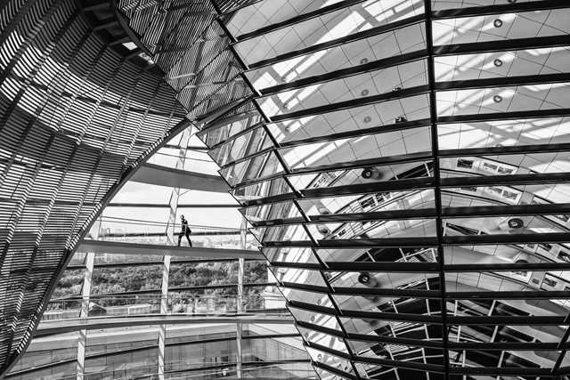 In the glass dome